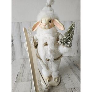 Bethany Lowe bunny skier skiing large tree Xmas decor